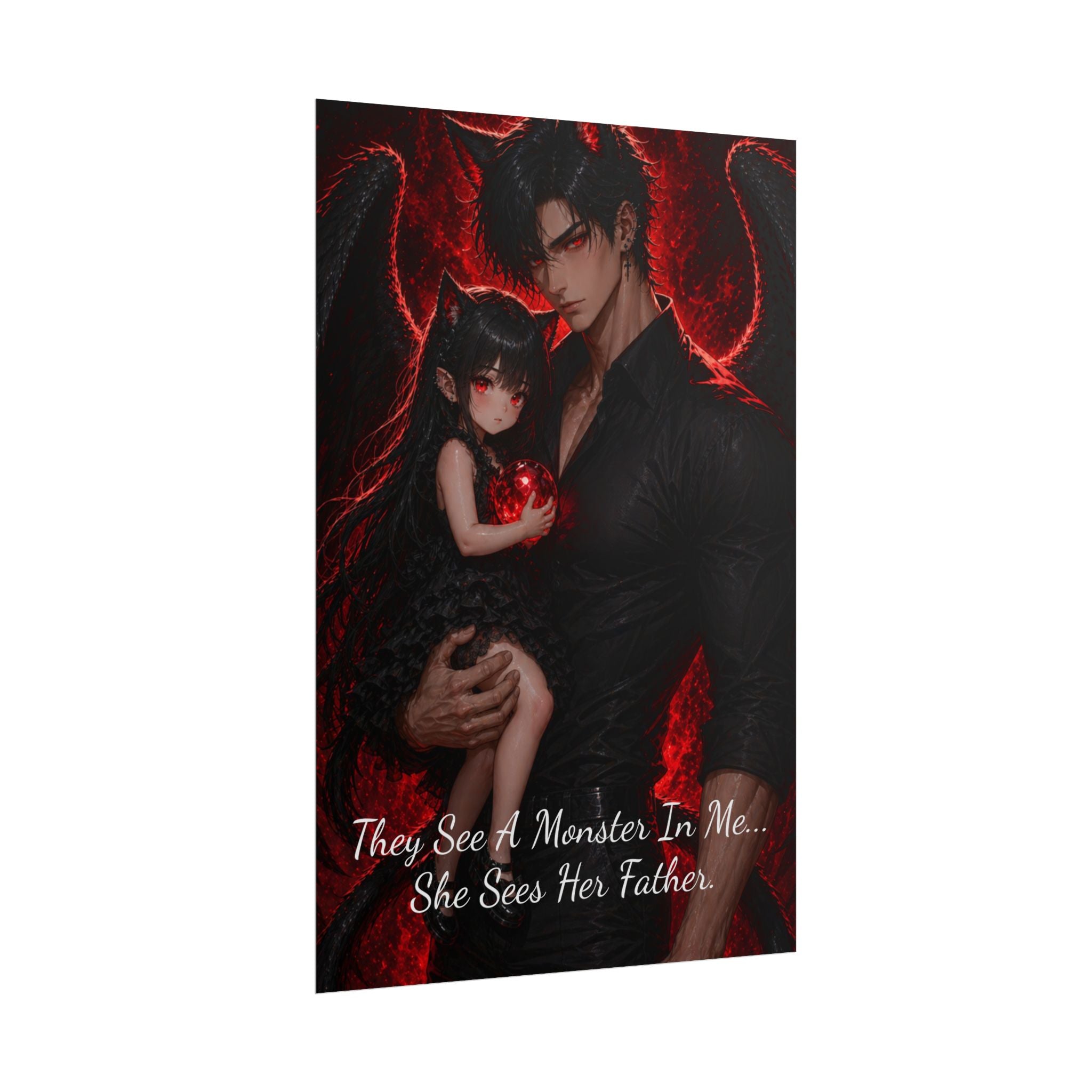 Demon & Shiva Poster — Rolled Wall Art with Quote: "They See A Monster In Me... She Sees Her Father"