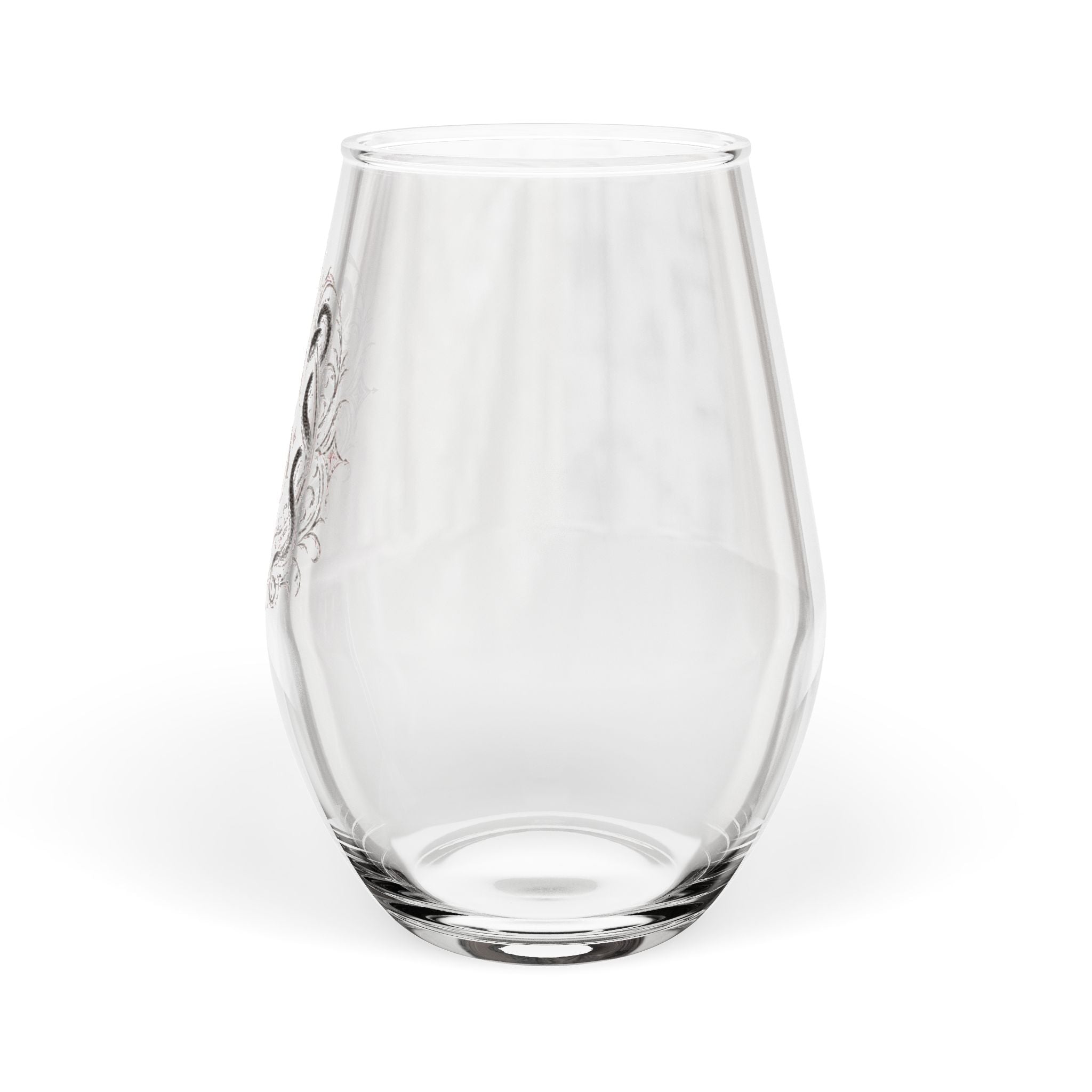 Monogrammed Crest Stemless Wine Glass — (Scaris) 11.75 oz