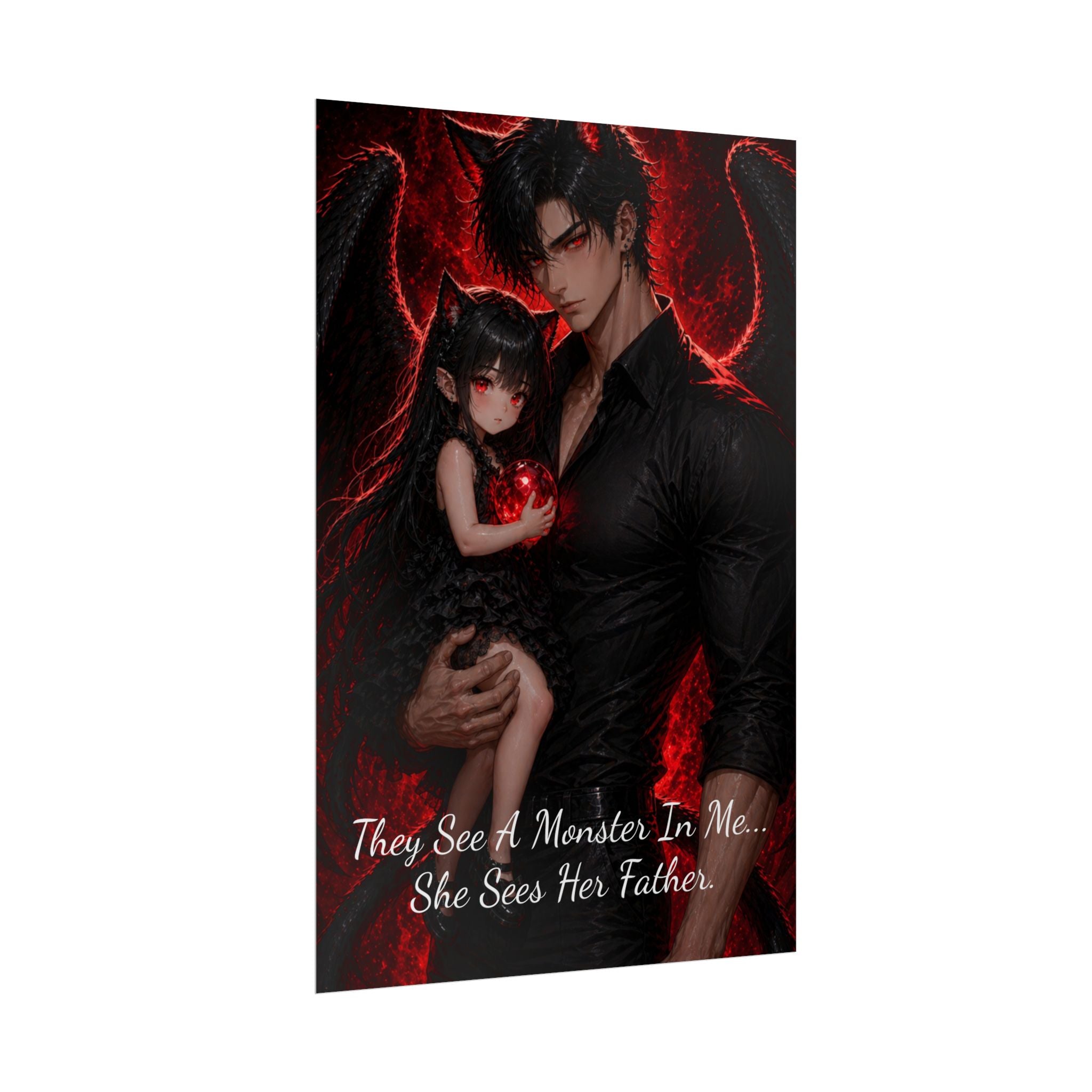 Demon & Shiva Poster — Rolled Wall Art with Quote: "They See A Monster In Me... She Sees Her Father"
