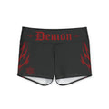Demon Chaos Yoga Shorts — Black & Red Gothic Activewear
