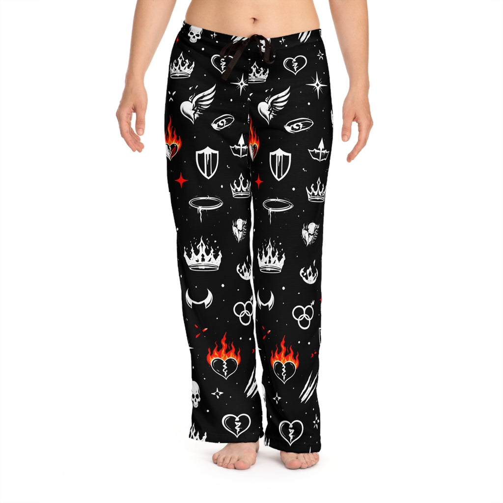 Women’s Pajama Pants — Character Symbols Print Lounge Trousers
