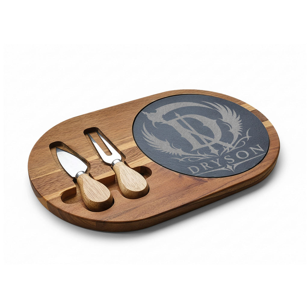 (Dryson) Charcuterie Board with Marble Inset and Cheese Tools