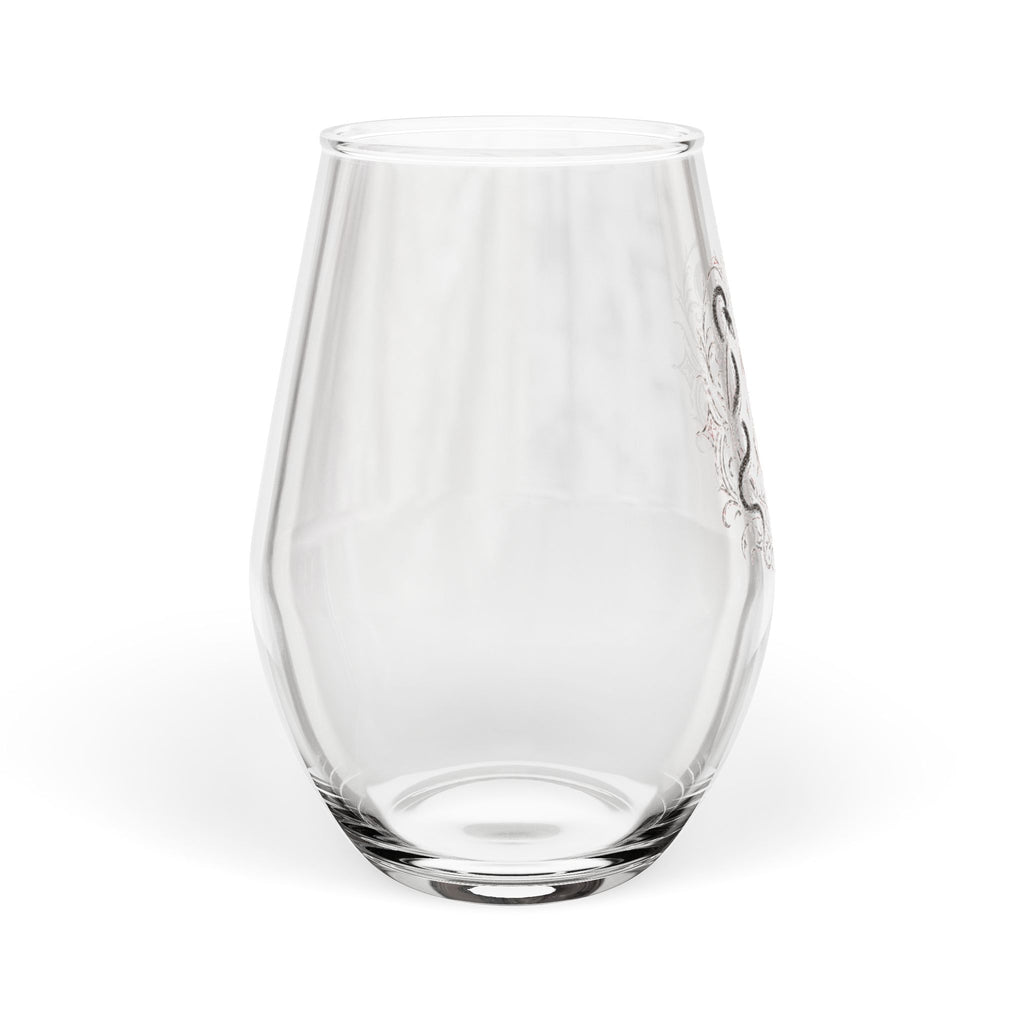Monogrammed Crest Stemless Wine Glass — (Scaris) 11.75 oz